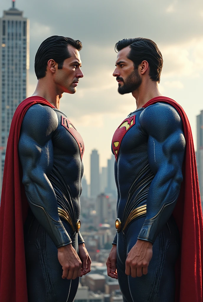 Image of homelander he is happy because he wants to fight with Superman they both agreed to fight homelander punch on Superman face