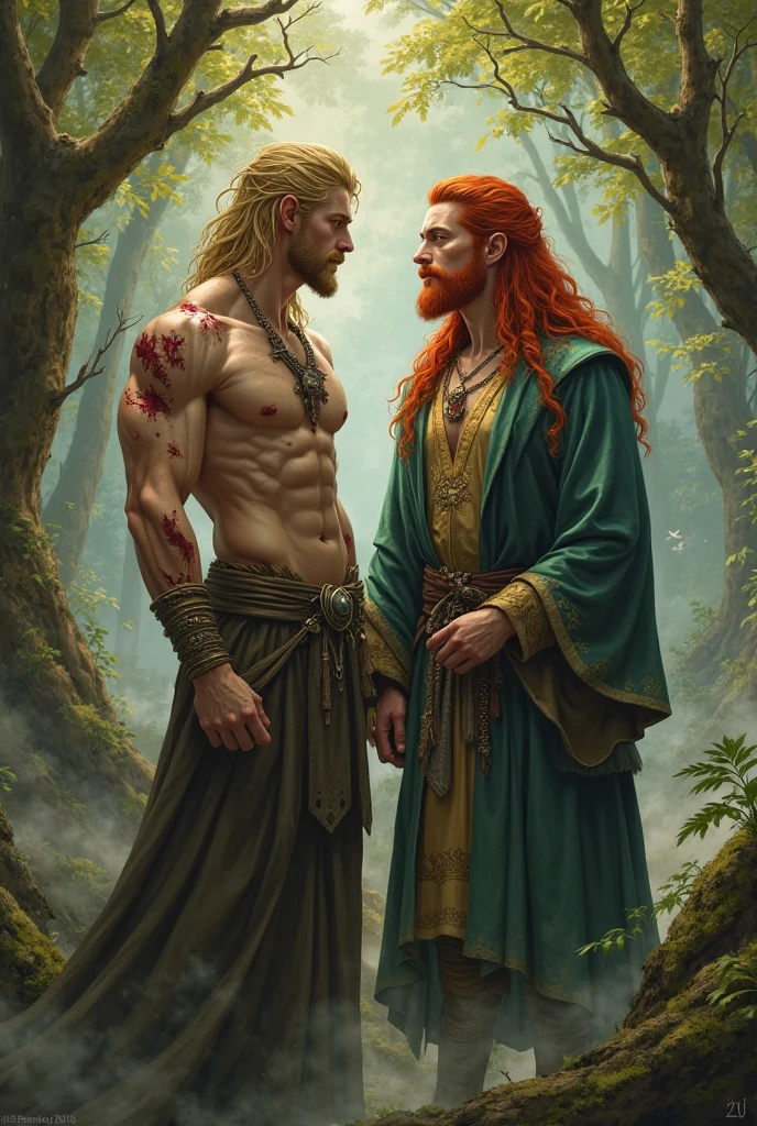 pretty young teen boy, arms tied up with chains, lean, slim, red hair, messy hair, green eyes, anatomically correct penis, realistic, photorealistic, detailed anatomy, high quality, masterpiece

