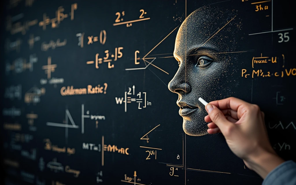Scientist doing maths on chalkboard