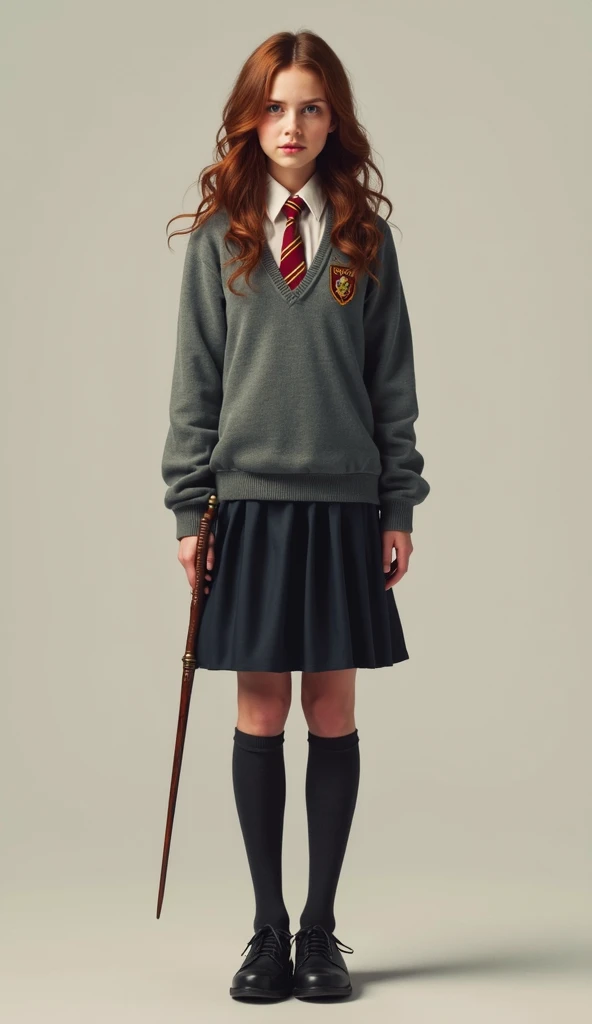 com uniforme escolar posando para foto, hermione, Hermione Granger, magic , ema watson as Hermione Granger, vestindo uniforme escolar, magic school student uniform, vestindo um uniforme escolar, inspirado em Hermione Hammond, de uma pose, ema watson as harry potter, , da escola, ema!! watson!!, garota vestindo uniforme