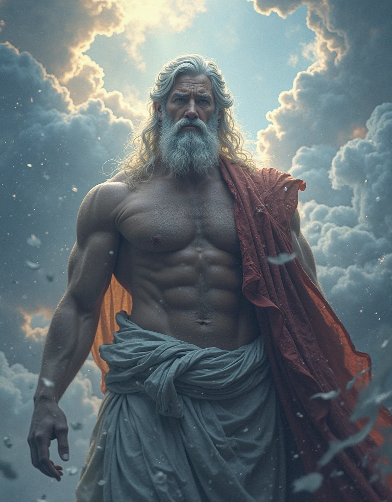 Muscular Socrates meditating