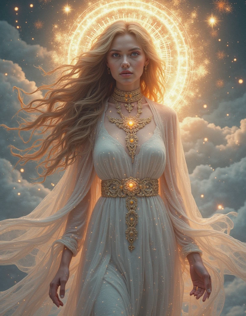 Servant of Light, epic photorealistic masterpiece, spiritual, mystical vibe, solo portrait, glow, volumetric fog, vibrant