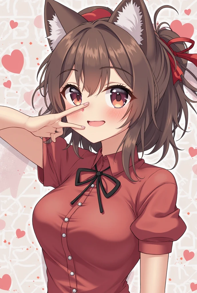 20-year-old Japan female、The slightly brown mash short haircut does not have short ears.、A style with an outline that rises higher in the front than in the back, creating a small, idol-like face、She is wearing hot pants, her upper body is bare, and she is smiling while hiding her chest with her arms.