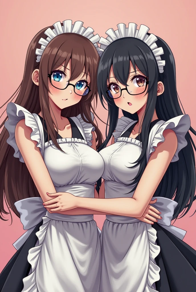 lentes, maid, gimiendo, jadeando, poca ropa, teniendo relaciones sexuales, masturbandose, chupando pene, semen en la boca, porno, xxx, mostrando pechos, mostrando trasero, mostrando vagina, multiples maids
