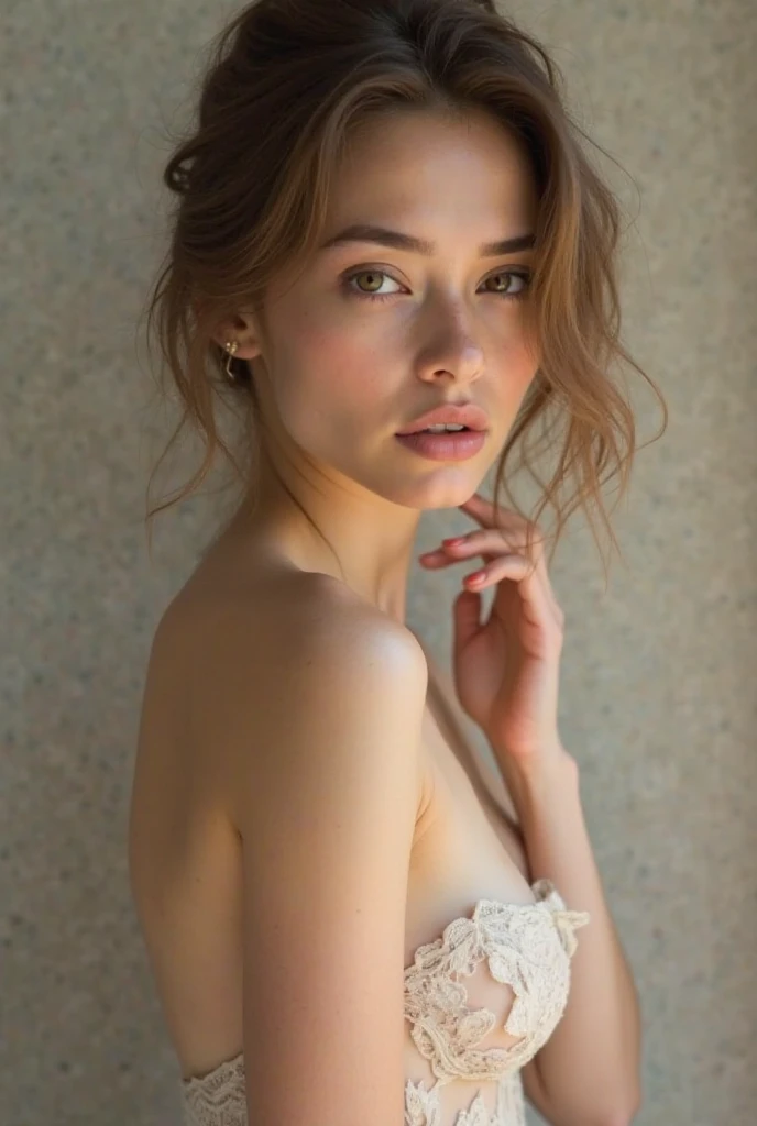 ((best quality)), ((masterpiece)), (detailed), perfect face realistic photo of beautiful woman with long dark brown hair, Russian, influencer, light freckles, dark brown eyes, big lips, no makeup, insagram, a black and white photo of a woman in a dress, a black and white photo, tumblr, corset, mario testino, beautiful morning, in white clothes, beautifully soft lit, decolletage, old timey, gentleman, beautifull, adorable, i_5589.jpeg, revealing clothes, belle, sheer, big!!!!!!!!!!!!
