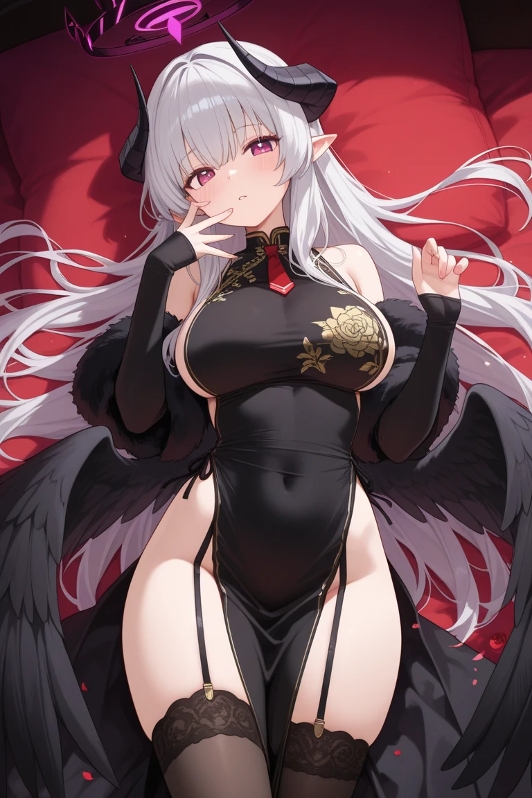 Kitsune, Retrato de Onmyoji, Chica de anime demonio, Deidad de pelo blanco, Arte de cuerpo completo, con ojos rojos, tatuajes en el pecho,cuerpo sexy,best_quality,Sexy Big Breast,erotic pose