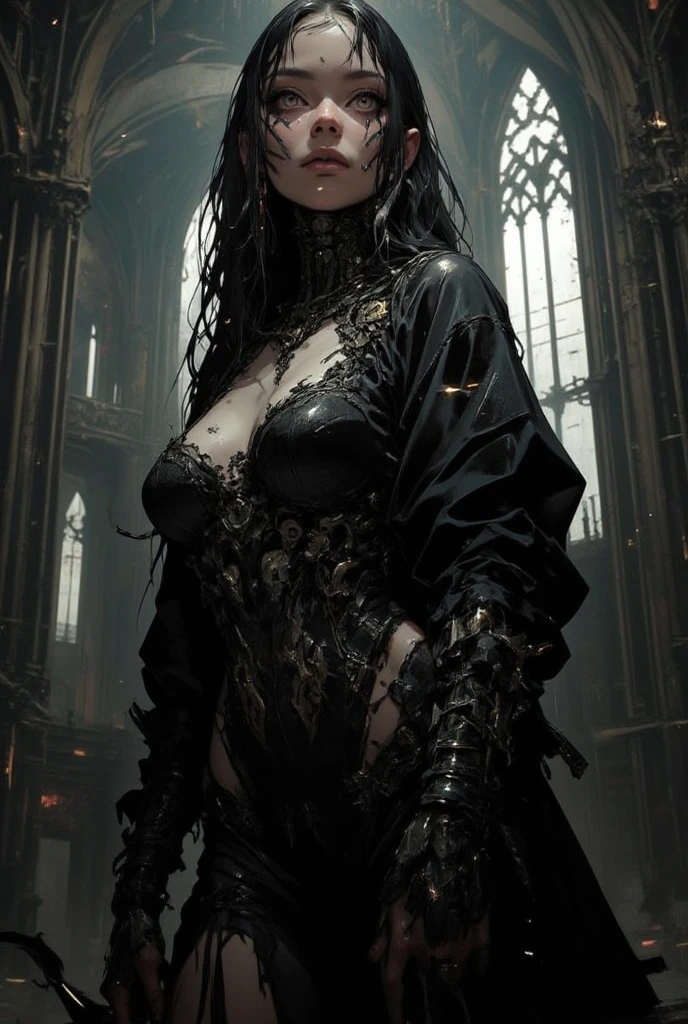 ((best quality)), ((masterpiece)), (detailed), plain background, white background, Bloodborne inspired, occult aesthetic, occult, detailed and intricate steampunk and detailed gothic, NSFW, Very dramatic and cinematic lighting, cosmic horror, grim-dark, side-lighting, perfect face, a beaituful goddess valkyrie adorned and enshrined in armour, Bloodborne inspired valkyrie, occult aesthetic valkyrie, occult valkyrie, detailed and intricate steampunk and detailed gothic valkyrie, Fluttering lace flared long knee length dress with frilly petticoats, long dress, knee length dress, pleated petticoats, lolita dress, petticoats gothic lolita, side-lighting, gothic lolita aesthetic, beautiful small breasts, full body, whole body, body