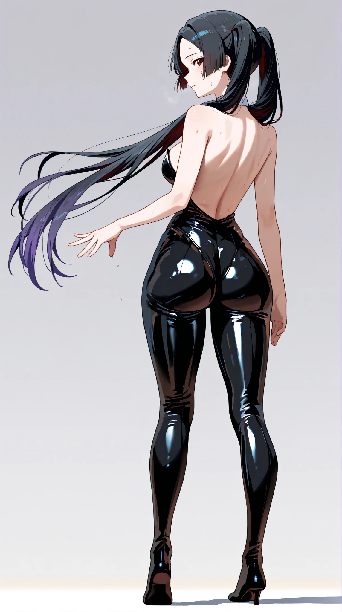 Illustration art，Whole body movement，Sexy woman in sexy clothes，Soprano Woman，Very cool facial expression，Gorgeous background，Great erotic art，painting art，Sexy art，sideface，facing away from the audience，Detailed body part details，long leges，Inspired by J.c.Ryan Decker，Epic European and American illustrations，Tall，The whole body is evenly sexy