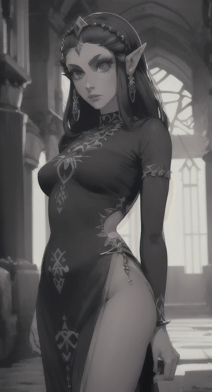 Artwork, une fille, gangster, avec un masque à tête de mort, tatouage sur tout le corps, agressif, armé, dark fantasy