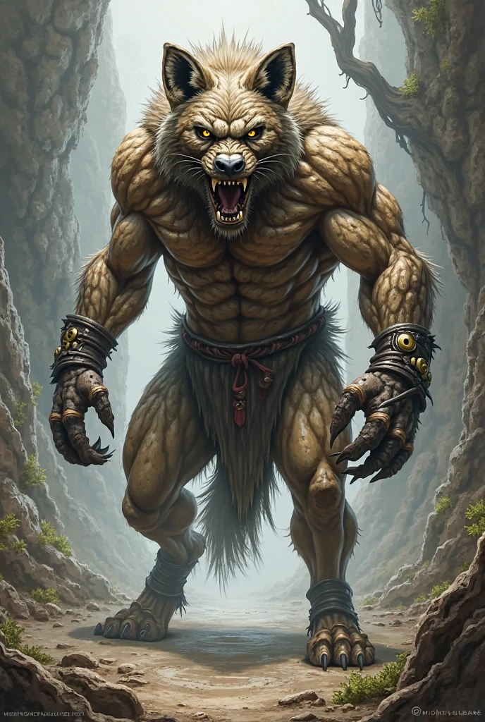 Manticore, comic book style, illustration, solo, ferocious, male, [[masculine pose]], monk, robes, masterpiece, best art, full body, by laobai, by taran fiddler, by honovy, detailed eyes, detailed body, claws, masculine body shape, fantasy, tall, topless, pecs, abs, nipples