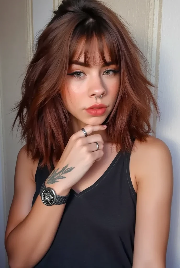 ((Realistic lighting, Highest quality, 8K, masterpiece: 1.3)), Clear focus: 1.2, 1 Girl, Perfect Body Beauty: 1.4, Slim Abs: 1.1, ((Dark brown hair, Big Breasts: 1.3)), (Finished with body paint, ((whole body)), captain marvel cosplay, bare feet