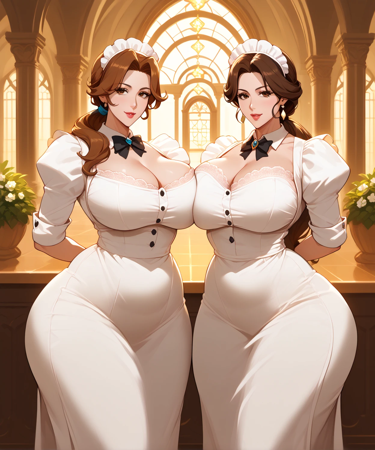 (Best quality), (detailed), (high res, 4k), prince feeding and touching chubby queen lady, queen, brown curly hair, tan skin, big booty, wide hips, ((1800s)), ((royal)), ((19th century britain)), gigantic belly, taking off cleavage, showing tits, taking off bra, super sexual pose, moaning, relationship of prince and queen, arm reaching for stomach, touching belly
