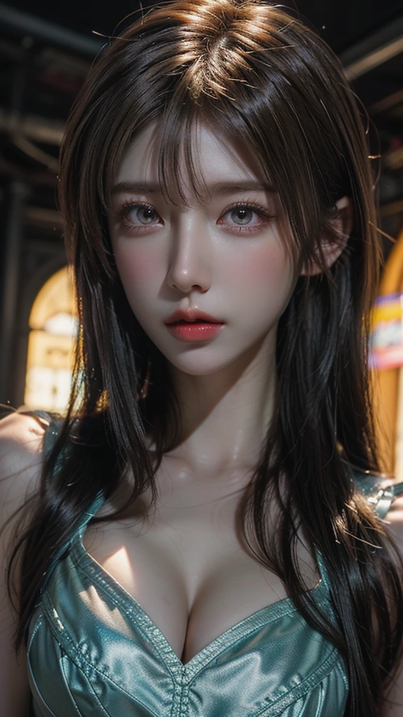 highest quality、masterpiece、Ultra-high resolution、Live Shooting、(Realistic:1.4)、1 girl、Detailed face、Brown eyes、Sparkling night view、Red sexy dress、Provocative wink、Unusual angles、Short Hair、Beautiful Japanese actresses、Sakimi-chan、Cinema Lights, Realistically,highest quality, Complex CGI,highly Detailed face,High Detail Eyes,