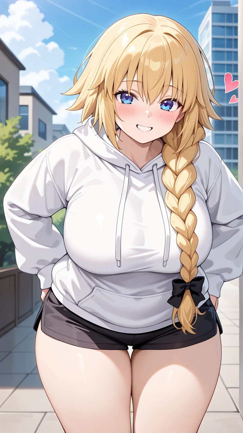 (1girl), (solo), ((masterpiece)), best quality, beautiful, perfect lighting, extremely delicate and beautiful, detailed face, ultra cute face, (high res), ((1girl)), ((solo), ((cowboy shot 1.2)), full body,
very Short white messy hair, blue eyes, pale skin, seductive smile, blush, long legs, (((thick thighs))), large breasts, cleavage, perky breasts, ((crop top)), (shorts 1.2),
standing, snowy forest, Finland