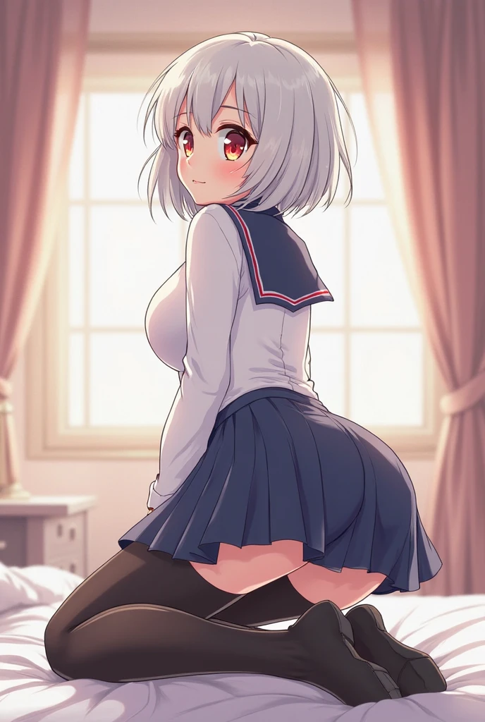 8K,tmasterpiece,1girll,adolable,Kawaii little girl,nursery school,Button panties with your hands,white panties,smallunderboob,seductiv,Long white hair,shy,Look at the screen,Red eyes,meticuloso,Very young,Children,sitted,Skirt,Raise your foot to face the camera,Very childish little children,Show one's butt,Butt to the camera
