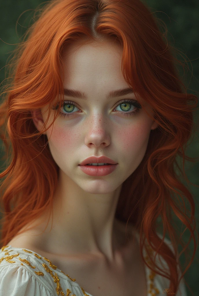 young girl, redhead, cinematic, The portrait showcases a young (redhead girl:1.6) with a shy and innocent demeanor, blueish eyes, sensual slim face, photo, focus on eyes,instagram influencer,extreme close up, from up, pov (((cum on body:1.4))) , ((( real cum on face,realistic cum dripping all over face:1.4))), ((( bukkake ))) ,blue eyes, ((redhead)) slavic girl(((slim body, slim waist))) red hair, big tits (confident expression:1.2), big lips, naked, BIG TITS and shorts, Her hair is styled sleek and straight, elegantly framing her face with adorable long hairl .Her face is illuminated by gentle lighting, highlighting her delicate features. The girl's eyes sparkle with a hint of curiosity and her lips form a subtle, shy smile. The background consists of a ourtoor nature autum scenery muted and warm-toned setting, providing a calm and serene atmosphere. The composition focuses on the girl's face, capturing the intricate details of her flawless skin, The overall image exudes a sense of tranquility and captures the innocence and gentleness of youth