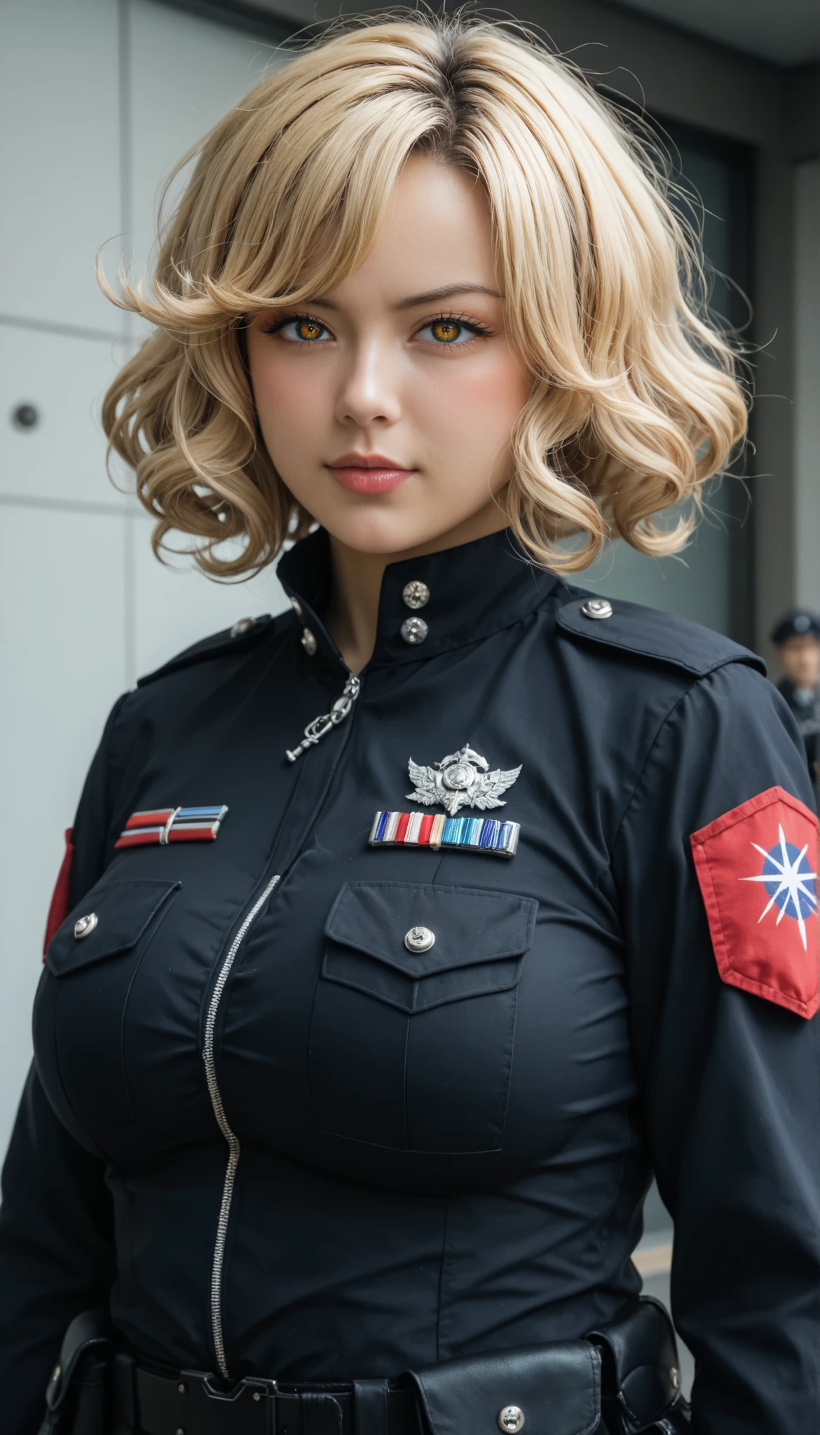(hyperreal)、超未来的なWoman Hood兵士、Woman Hood&#39;martial arts、
detailed eyes drawn on a giant　美しいWoman Hood　high definition　high resolution　Realistic　short hair　Blonde、　BlondeのWoman Hood、Mature Woman、middle-aged Woman Hood、((big ))、Details Red Black   ,,,,,,、feel、超high resolution、Realistic、Thick body type、Angry Face、Middle-aged beauty、  beautiful expression  、Details Red Black乳輪付き 、 detailed green iron that builds up on the floor 、long and fluffy hair、Kamimei、非常に繊細でfeel、３５陸軍兵士のWoman Hood、(Blondeの)、(  Very Futuristic  , 魅力的でdetailed eyes drawn on a giantコンピューター室)、Woman Hood兵士&#39;Disconnect、Bold Neckline、big赤い唇、(Wearing a Black Battle Suit)、I