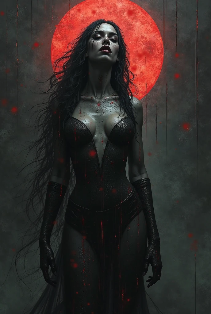 scary, beautiful woman, ((domination)), sinister, erotic, ((fantasy)), ((blood magic)), stylized art, masterpiece, best quality, highres