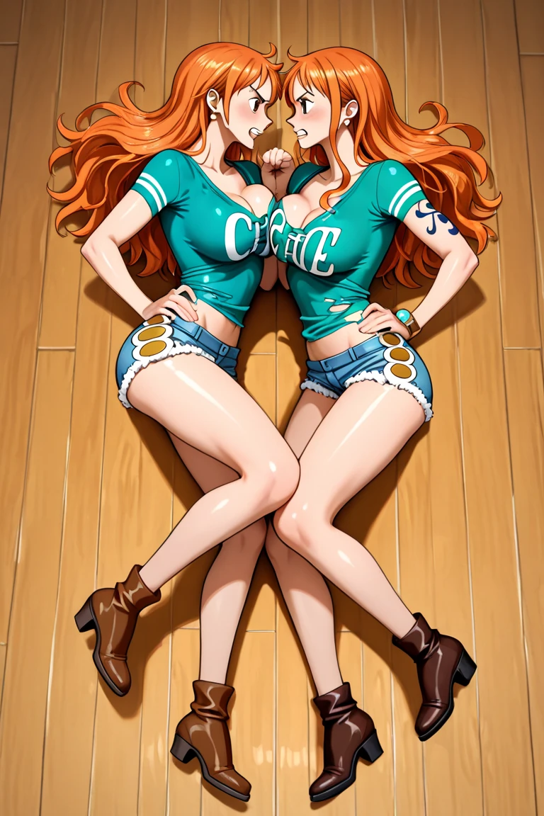 Nami one piece, Smiley Face,(Orange Eyes),(jeans)