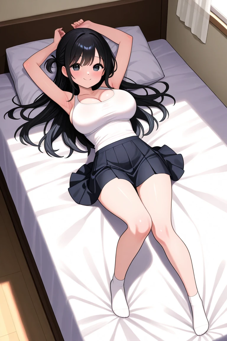 An unemployed girl who dropped out of elementary school who had been confined to her room for many years、Thick and soft puni puni thighs、lying in a sleeper in a bedridden state