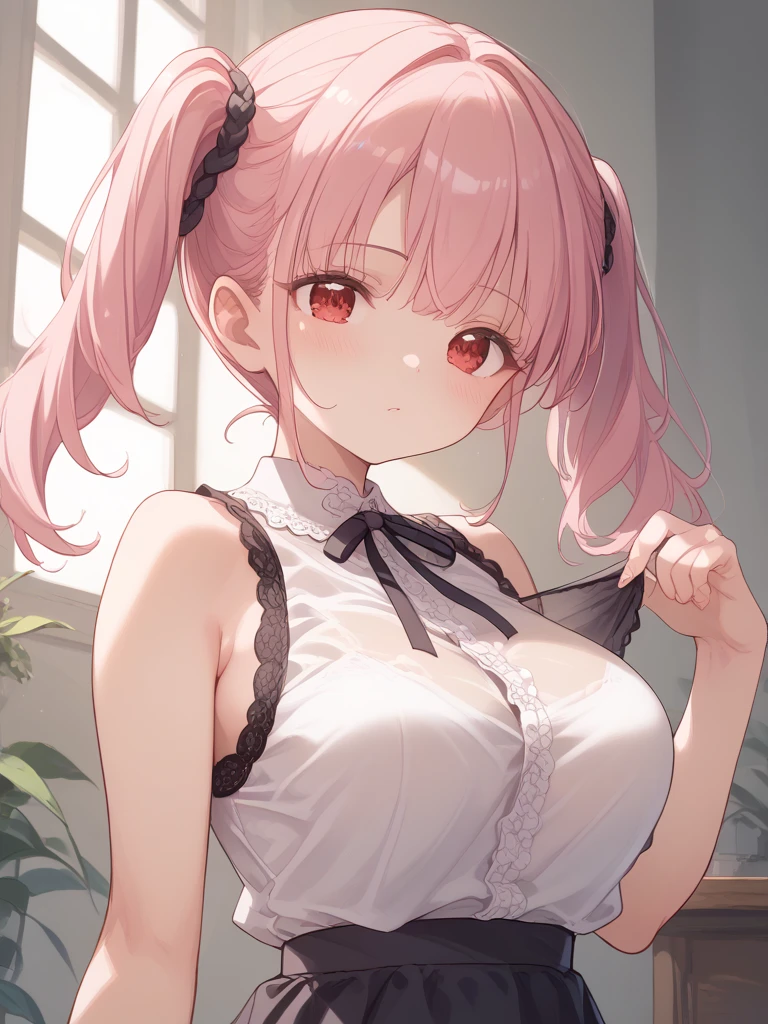 anime girl, pretty girl 25 yo, mature woman, seductive anime girl, fine details, tight shirts, crop top shirt, croptop outfit, look at camera, tight, touching her hairs , a drawing of a woman with a breast and a hand on her chest, neutral pose, various pose, beautiful detailed body and face, oppai proportions, clean anime outlines, sexy pudica pose gesture, casual pose, oppai, cell shaded adult animation, thick line art, thinking pose, female anime character