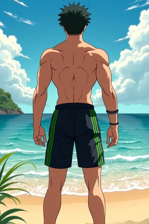 Skinny Jamaican-Mexican man in thong, very skinny 