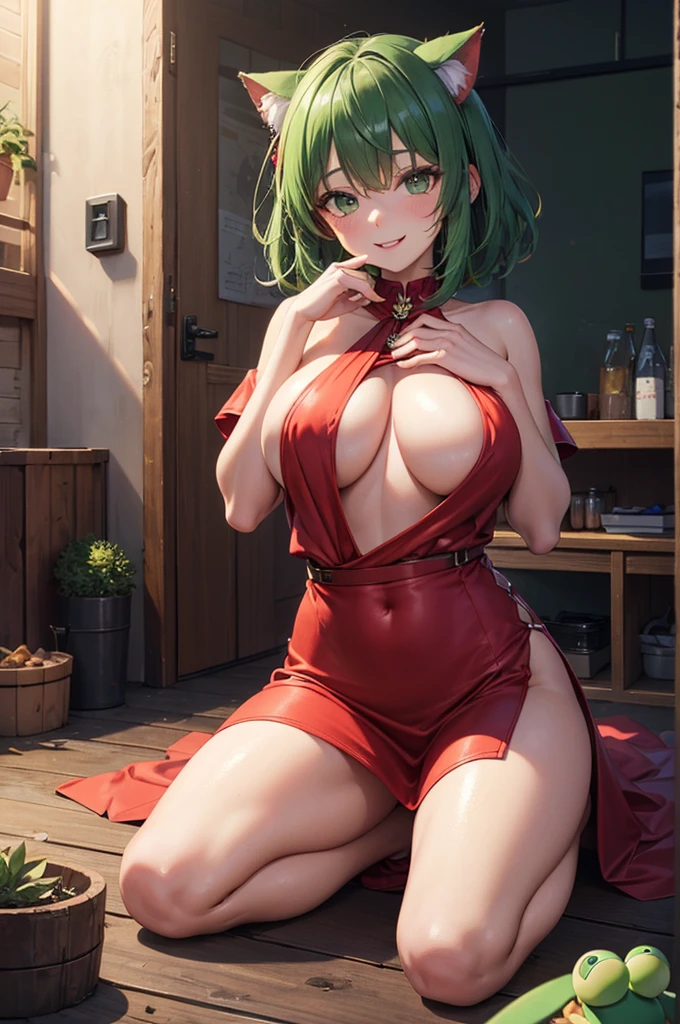 ryofu housen, 1girl, solo, sundress, realistic, beautiful face and eyes, looking at viewer, photorealistic, sexy, thigh up shot, makeup, masterpiece, best quality, 8k, absurdres