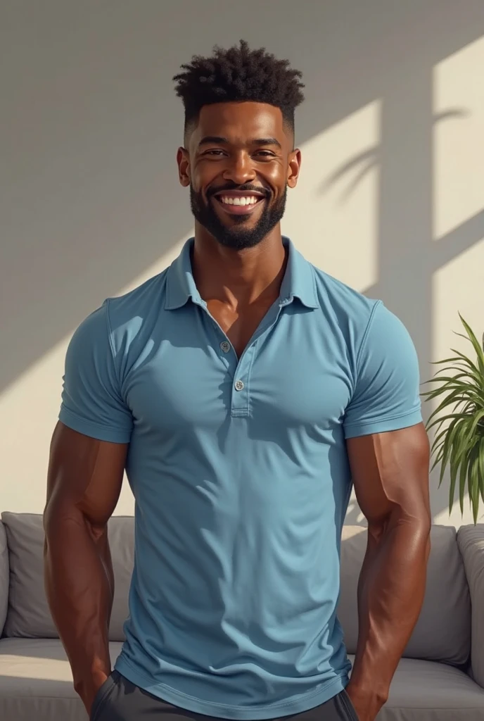 Homem brasileiro musculoso de 30 anos, pele bronzeada, glabella brilhante, sobrancelhas finas, cabelo espetado, wearing a spar tank top and jeans, sorridente, Interior, boate, fotografia
