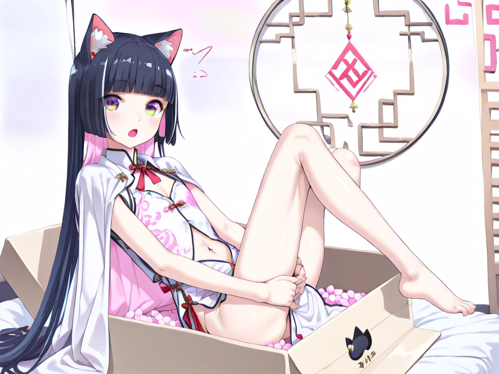 anime artwork, score_9, score_8_up, score_7_up, score_6_up, score_5_up, score_4_up,sparkle \(honkai: star rail\),1girl, twintails, black hair, small breasts, red eyes, red eyeshadow,  fox mask, , , , , she is 24 years old, , ,horny, style_3, floox style, . She has fluorescent pink eyes with tiny black dots under each of her eyes.. naked,  , naughty smile, , towel wrapped around body, sit in sofa, leaning on back, grey background, thick thighs, naked towel, wine on legs, hand on crotch, spread legs, pussy, see-through 