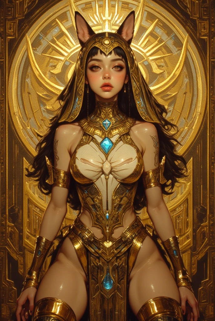 Masterpiece, a beautiful void goddess, gorgeous clothes on gold pattern, full body white transparent bikini standing under empty night stars, disappeared transparent pants, full body standing, tall figure, slender legs, facial details, detailed body part details, 8k wallpaper