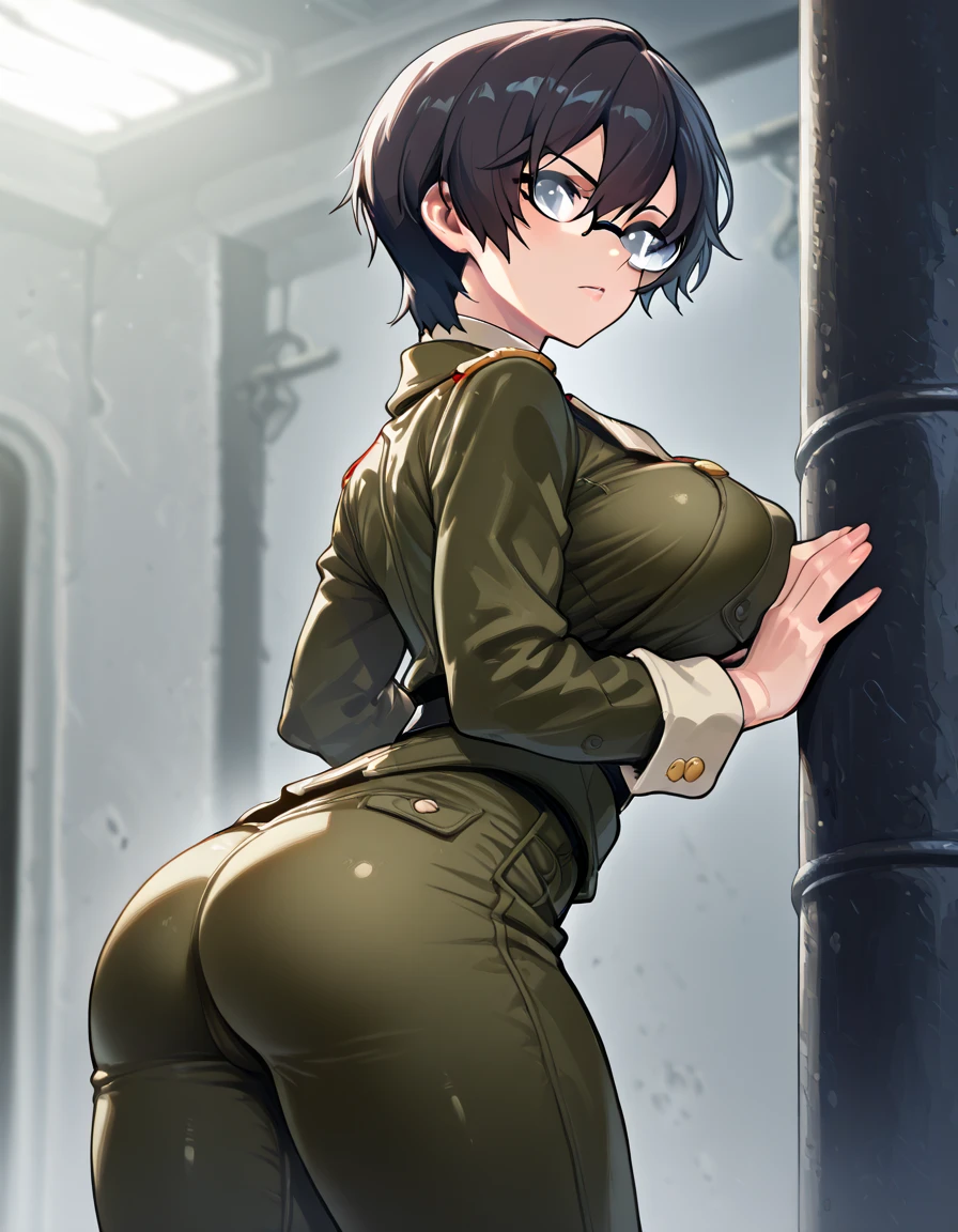 nsfw, (masterpiece), (photo realistic1.4), ultra high res, best quality, 8k,comes one&#39;s front:1.0,BREAK solo, 1girl, 18yo, an extremely beautiful girl, beautiful face, perfect face, cute symmetrical eyes, double eyelid, small breasts, puffy_nipples, (perky breasts), narrow waist, (pubic black hair:1.5), bsp, pussy juice dripping, ((short bob hair, black hair)), (blue rim glasses),no makeup, sweaty body, standing, BREAK (brown trench coat), (open clothes), breasts, nipples, nipple slip, pussy, pussy slip, no panties,(embarrassed,a big smile), (open mouths),((tongue out)),(one eye closed),deep breathing, feel good,indecency,spread legs, kupaa, squatting,female masturbation,outdoor,((Back alley at night)),cloudy ash sky,Kamimei,(gargantilha),front facing,lean against the wall,