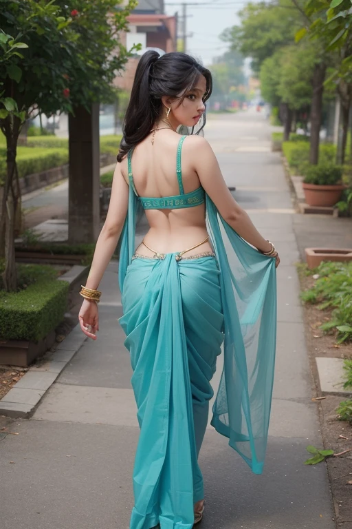 Sexy indian girl in saree with large breast and ass