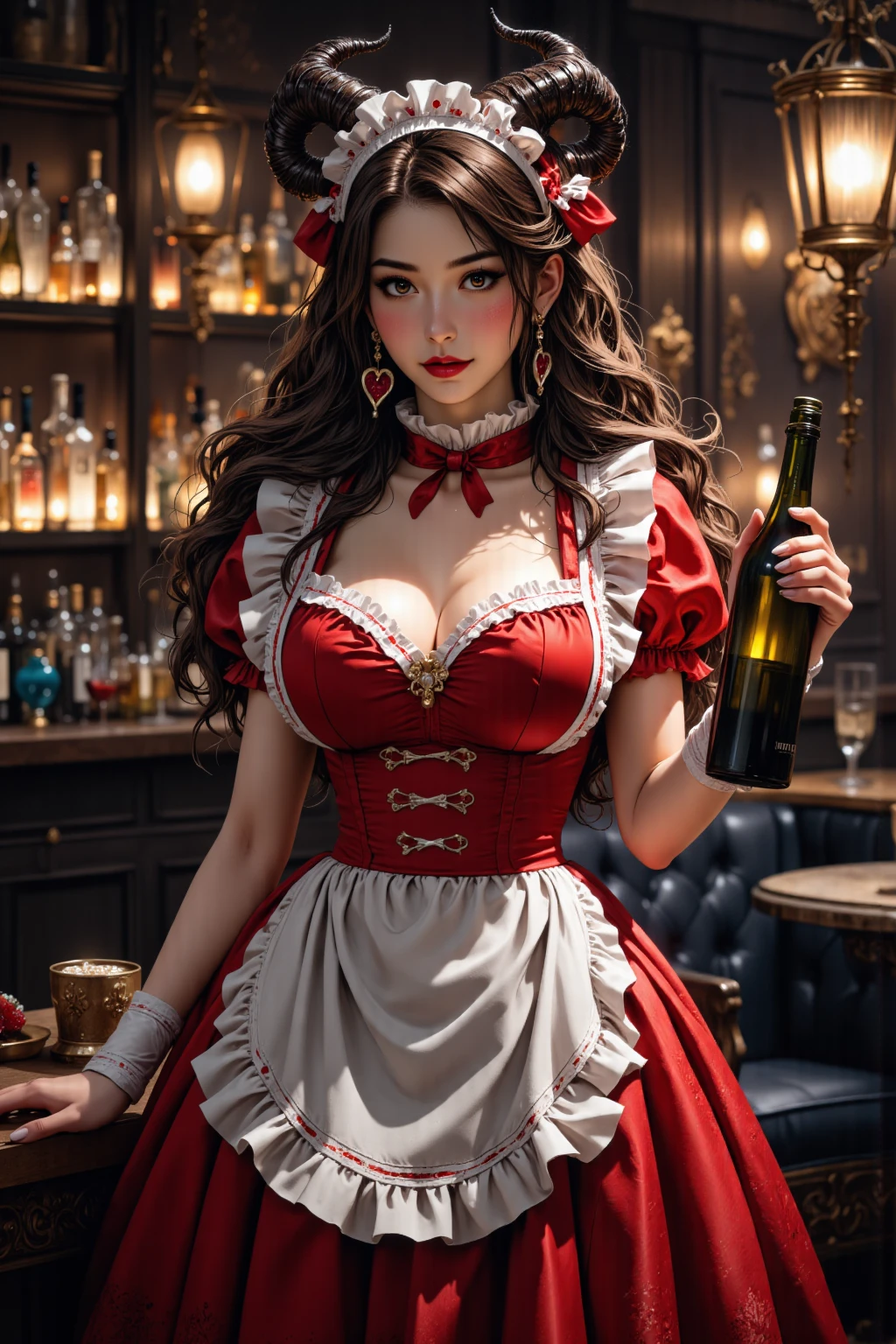 Parioulin Rouge、A young lady's misty blue classical skirt, vest and cavalier blouse、French woman、White、Silver Hair、blue eyes、Wavy hair、Smile