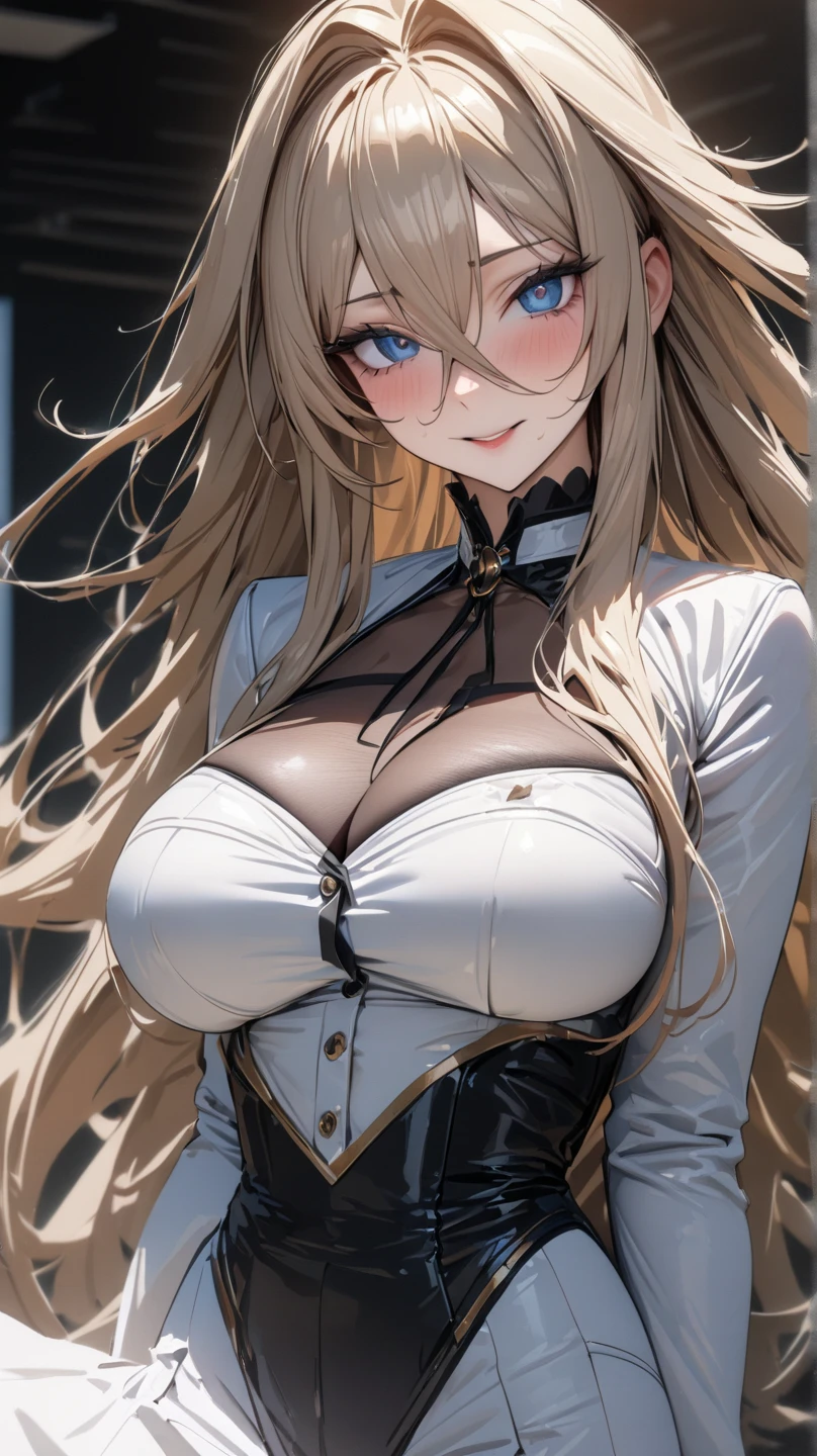 1female，35yo，Huge breasts， 独奏，Wearing a tuxedo，Wear a top hat，Woman dressed as a man， Pornographic exposure，ln the forest，  She has long flowing blonde hair， Bare genitalia，Sateen，Bigchest， From the front side， Wet straight hair， Sweating profusely，mostly cloudy sky，（tmasterpiece），（Very detailed CG unity 8K wallpaper），best qualtiy，voluminetric lighting，detailed back ground，beatiful detailed eyes，Bright pupils，（Very fine and beautiful），（Beautiful and detailed eye description），ultra - detailed，facing at camera，A high resolution，ultra - detailed），Very long hair，standing on your feet，Emotive expressions，Open-mouthed，Chest sagging，nakeness， Expose the genitals，revealing breasts，Camel toes，with no underpants，extremely large bosom，Extremely colorful，Most detailed，fully body photo，The face is well lit，frontage