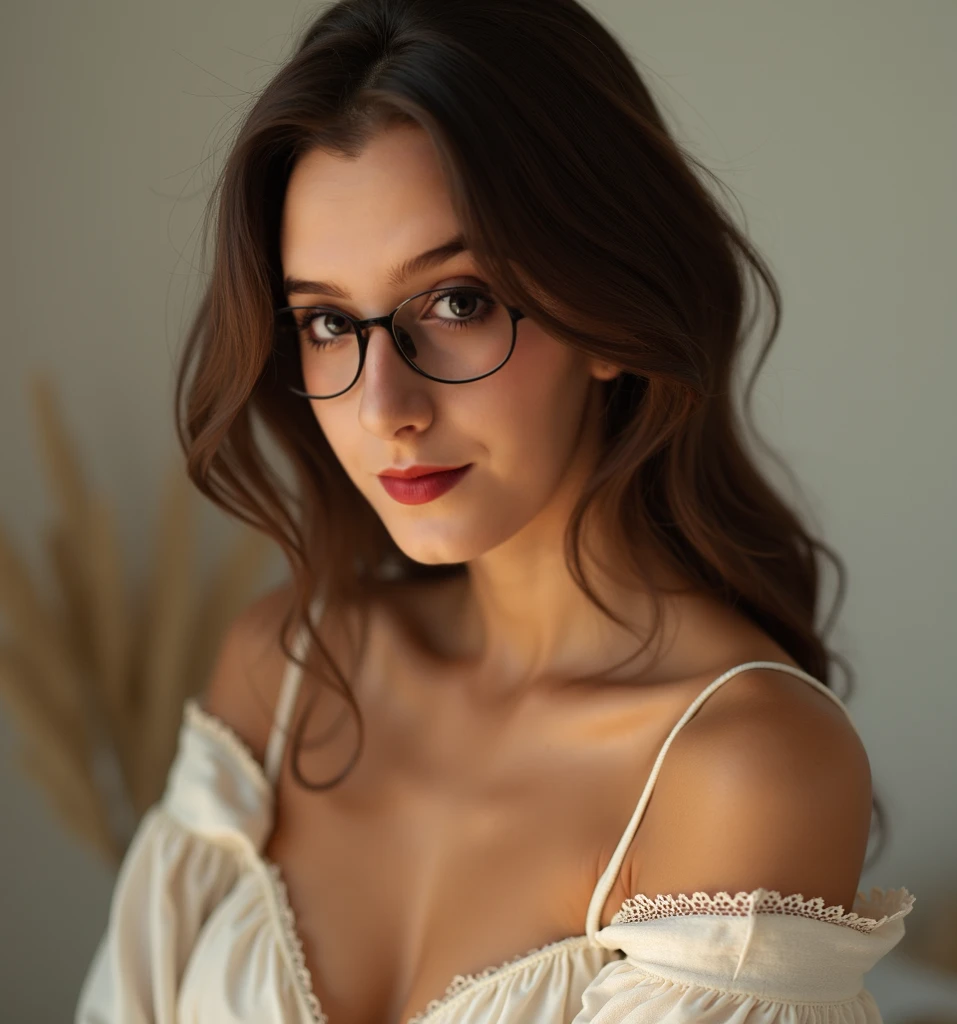 (Masterpiece:1.2, Best quality), Realistic, (Real picture, Intricate details, Depth of field, parted lip, highly detailed, Perfect face, Perfect body), (photorealistic:1.4), looking at viewer, Professional, High level of detail, close up photo, ((soft lighting:1.4), (blushing:1.1 ), (classy, elegant, dandy)1.2, (round medium breasts)1.2 (pokies)1.3, (toned body, hourglass body shape) (wipe hips), (full body with visible face and eyes)1.5, (attractive mature 45yo woman:1.3), long black hair,(red robe, black high-waist skirt, long skirt, tattoo,elegant)1.455,glasses, earnings, river, crossed leg, shy smile, pink lips