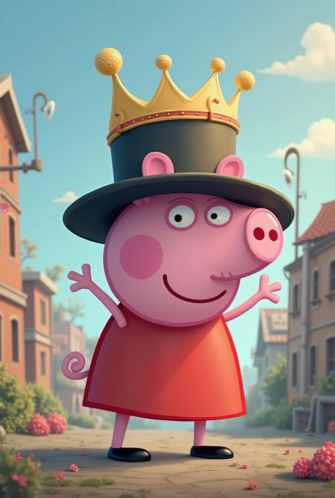 Animation of a lazy pig in a black judge&#39;s robe and cap 