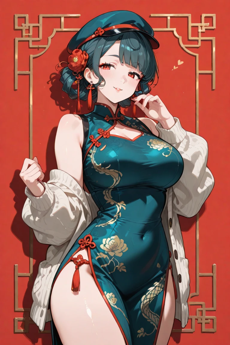 Please follow the all prompts below exactly and faithfully, This is a breathtaking masterpiece of digital illustration, with maximum resolution, UHD, 512K, 2160p, 10 million ppi, 300 million dpi, natural color tones, ultra sharp details, perfect outlines with contrast, ((smooth, soft and clearly and most realistic skin and hair texture)), most beautiful detailed eye features, perfect anatomically correct human body, beautiful background with depth, rule of thirds, depth of field, Maximize all element is used to its full potential to create the best digital illustrations, 1woman, sexy:1.5, beautiful face sharp, elegant woman, perfect body style, slender, beautiful big breasts, green eyes, blonde hair, hair over one eye, short hair, glossy very thick lips:0.7, pink lipstick:0.7, smile:1.5, Chinese dance costume with vibrant colors and intricate patterns, featuring a flowing skirt, embroidered phoenix designs, silver accents, long silk sleeves, traditional Chinese motifs, elegant draping, colorful sashes, ornate headpiece, delicate lace, shimmering sequins, layered textures, and graceful silhouette.