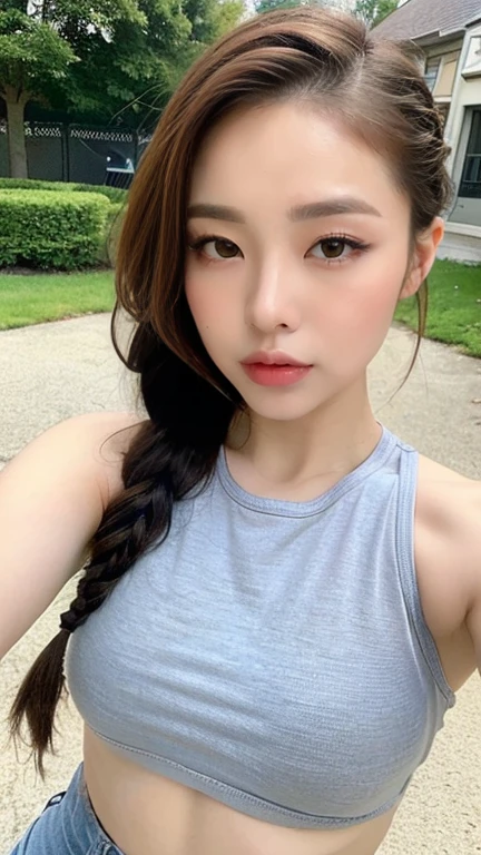((Best quality, 8k, Masterpiece :1.3)), Sharp focus :1.2, A pretty girl 24 years old with perfect figure :1.4, Slender abs :1.3, Raw photography、超A high resolution, full body, Ultra High Definition, (Photorealistic:1.4), Detailed Photo, Smiling, Facing Camera, Close-up , (Photorealistic), (1girl), Beautiful Indonesian Face, (Realistic Face),Beautiful Hairstyle, Realistic eyes, beautiful detail eyes, (realistic skin), beautiful skin, (sweater), absurd, attractive, ultra high resolution, ultra realistic, high definition, golden ratio,Good hands、10、high-reaster-piece、highest quality、head:1.3、((Hasselblad photo))、Fine Skin、crisp focus、(Light like a movie)、gentle lighting、Dynamic Ungle、[:(detailed face:1.2):0.2]、
Negative Pro,  Highly detailed face and skin texture, Detailed eyes, Double eyelid,huge breasts,masterpiece,super fine eyes,super fine hand, face zoom, perfect makeup,Dynamic Lighting
