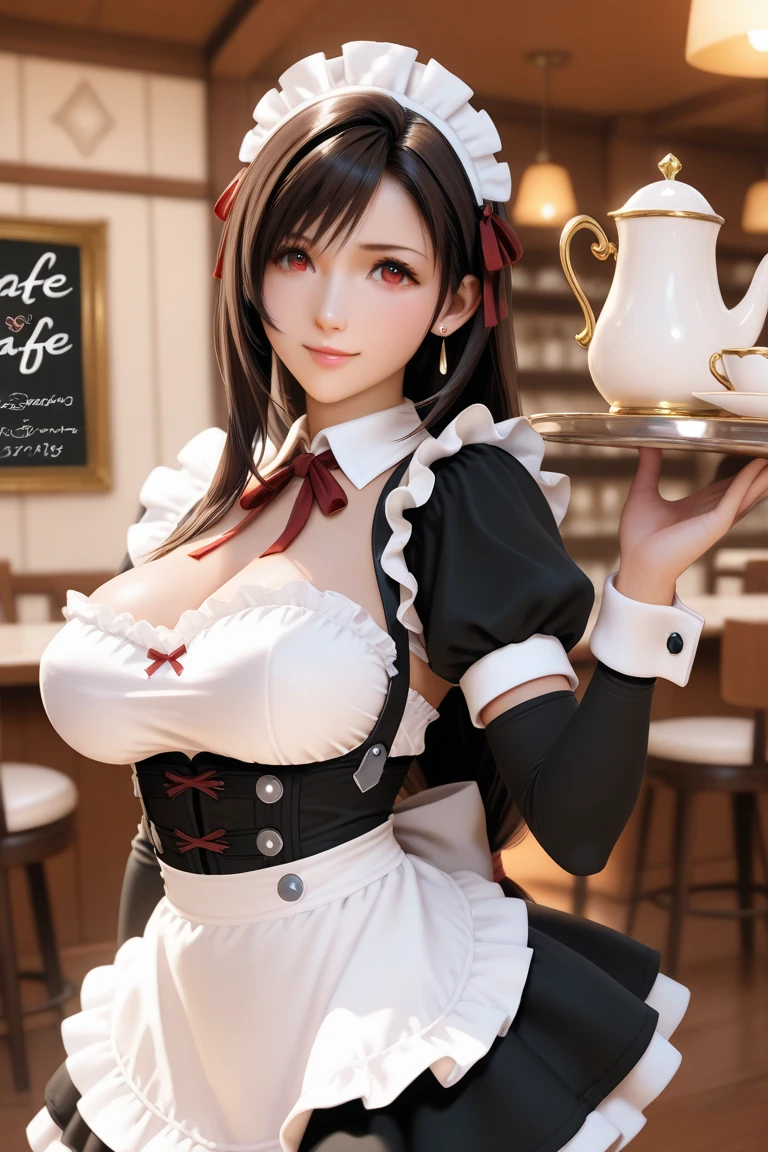 (photorealistic:1.8, highest quality:1.8,8K masterpiece:1.8,High resolution,muste piece:1.8,RAW Photos,cinematic lighting),No split screen、morning、Good Morning、The coffee shop of the future、A woman brewing delicious coffee、25old girl、1Girl shop assistant、choker、uniform、mini skirt、beautiful breasts、beautiful thighs、plump nipples、(Nipples visible through clothing)、cutting edge fashion、 (Beautiful, shiny, pale, gray, black, brown hair:1.5)、smile