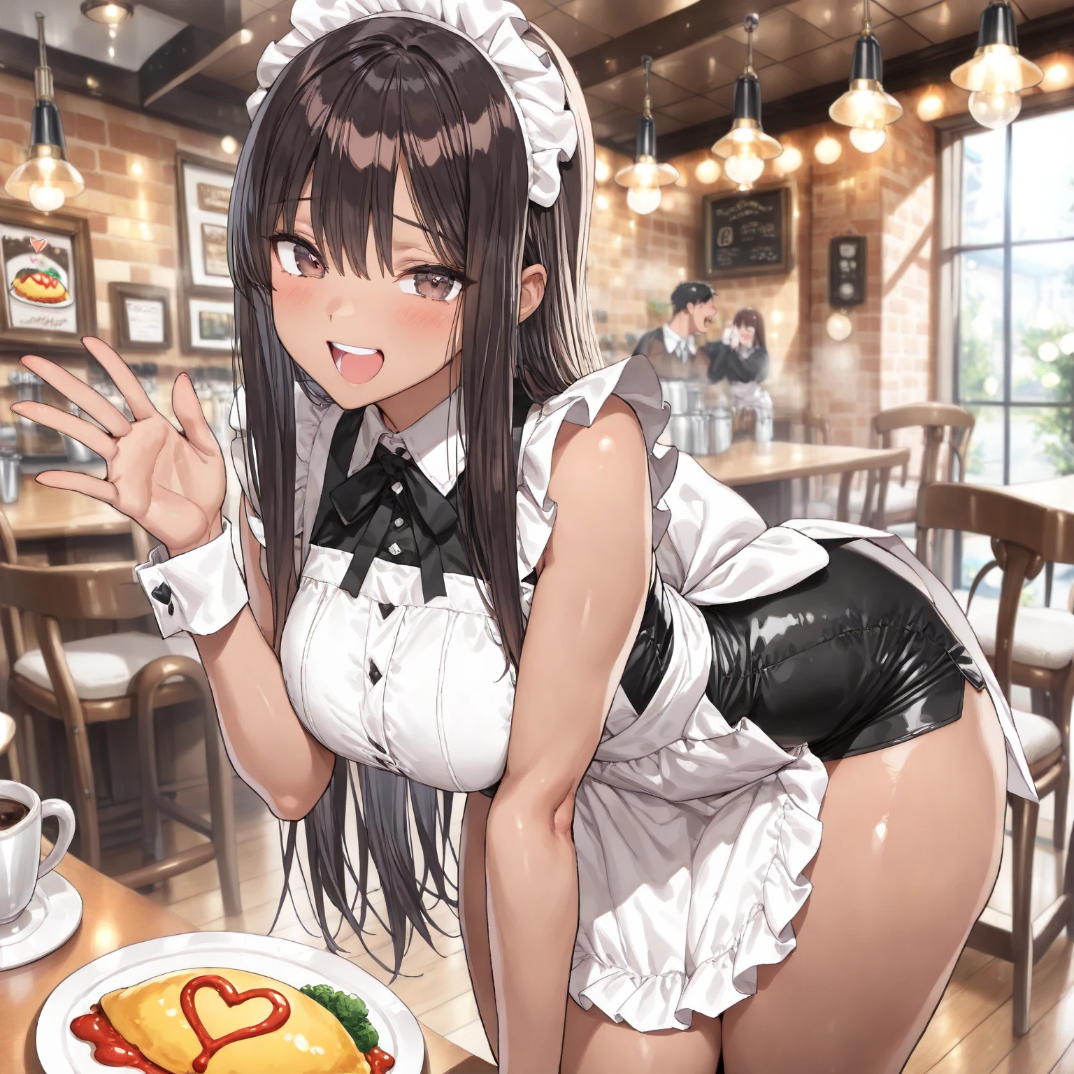 masterpiece, best quality, extremely detailed, (delicate illustration:1.1,), 8k cg wallpaper, absurdres, nsfw, 3+multiple pure innocent maids, perfect maid wear, white maid hairband, harem, (very cute face, early teens:1.2), (standing), fall down on a wide dining table with gorgeous dinner, stick out hips without panties, stockings, (all girls no panty, show pussy, lineup buttocks without panties, group picture:1.2), various hair colors, various hairstyles, round hips, perfect pussy, look back at viewer with lovingly, (blush:1.2), from behind, (from above:1.0), in gorgeous dining room, (at dinner time),