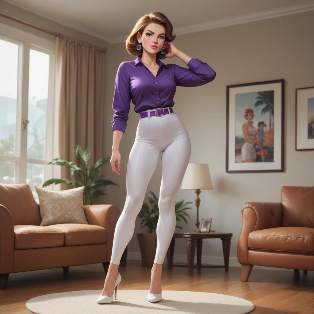 (big muscular female bodybuilder, beautiful detailed eyes, beautiful detailed lips:1.1,strong physique, two short pigtails, (smile), ( Marinette wears a white printed shirt ), black jacket, ((( dark pink jean's , plane jean's, without pattern))), and ballet flats.), lifting weight, muscular arms and legs:1.2, toned abs, powerful expression,sweating:1.1, bed background:0.9, intense focus:1.1, vibrant colors, dramatic lighting), rippling muscles,sturdy frame,dark tan,fit around the waist,tight abs,strong arms and shoulders,intense expression,determined look,well-defined muscles and veins,straining muscles,artistic pose,steely gaze,side lighting,powerful presence,vivid colors,dynamic composition,studio lighting,physically-based rendering,athletic build,bodybuilding silhouette,professional,gritty texture,bokeh.