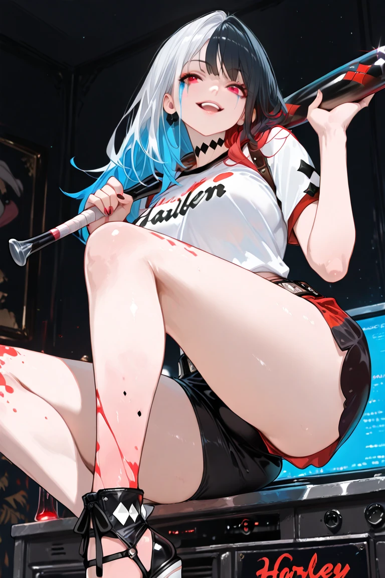 Frontal focus, 1girl, wearing tight red military uniform, kneeling on the ground, open thighs to reveal red panties, tightened by panties, revealing shy expression, blushing, bag, bangs, berries, white hair, high ponytail, blue eyes, hair between eyes, jewelry, leaves, looking at the audience, female focus, necklace, solo, watch, watch, messy hair, trends on artstation, 8k resolution, very detailed, anatomically correct, clear images, digital painting, concept art , fashion trends on pixiv, Makoto Shinkai's style,