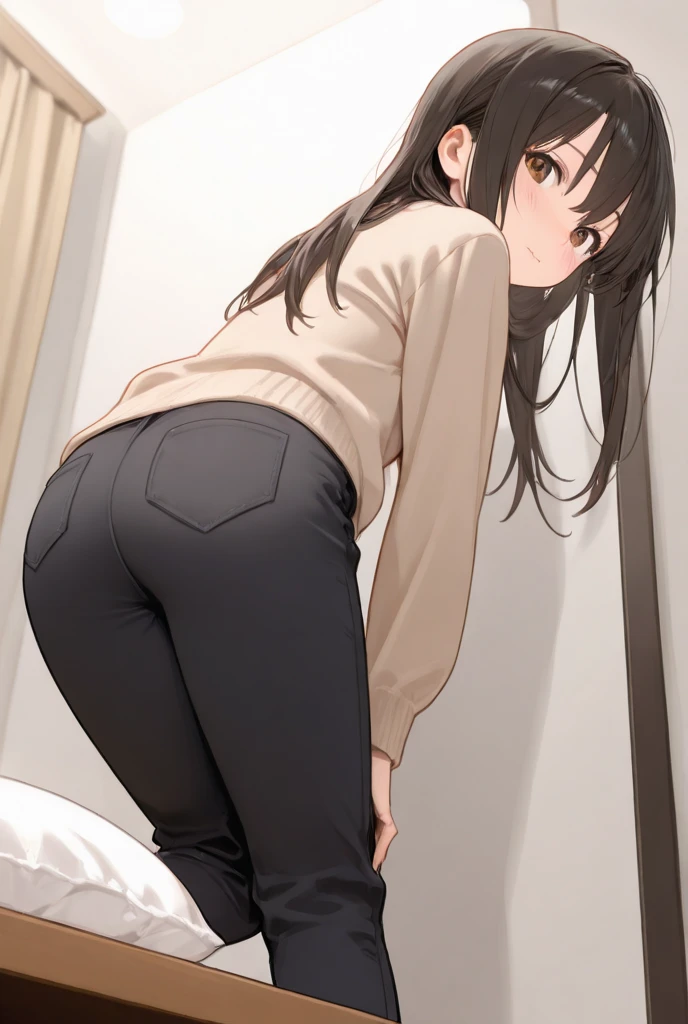 cute girl from back, underwear