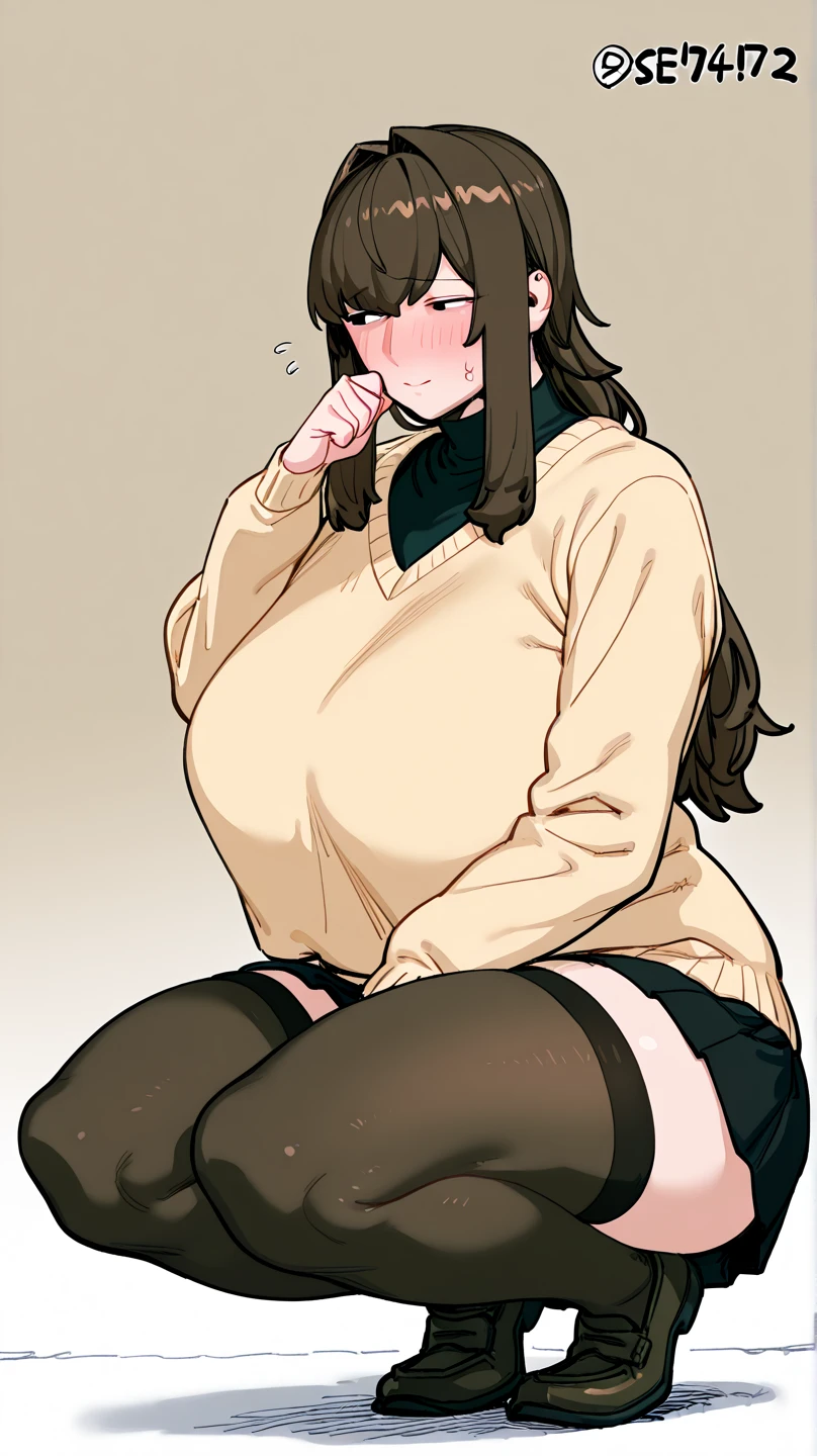 Married women、Married Woman、40 years old、Side Ponytail、wedding ring、Knitted sweater、Tight Skirt、Black Pantyhose、kitchen、Highest quality, smile, Humming, Big 、Big Ass、Plump thighs、Holding a ladle、The pot is boiling、I&#39;m cooking、Sweaty pantyhose、slouch、Panty lines、Large amount of food、Angle from directly below
