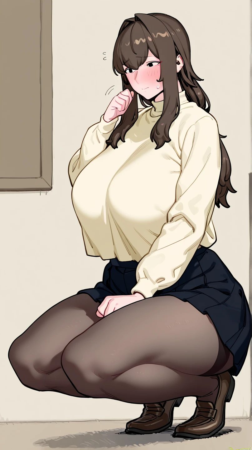 One Woman、One Man、The man is looking up her skirt、Beauty、office、clerkの制服、clerk、Age 25、Tight Skirt、Looking down at the viewer, Jaggy Hair, Highest quality, Focus on the thighs, smile, Black Pantyhose, panties under pantyhose、Plump thighs、Big Ass、Big 、 Brown Hair,My thighs are steaming between the legs 、Sweaty pantyhose、Angle from directly below、I have the documents、Copier、Corner masturbation