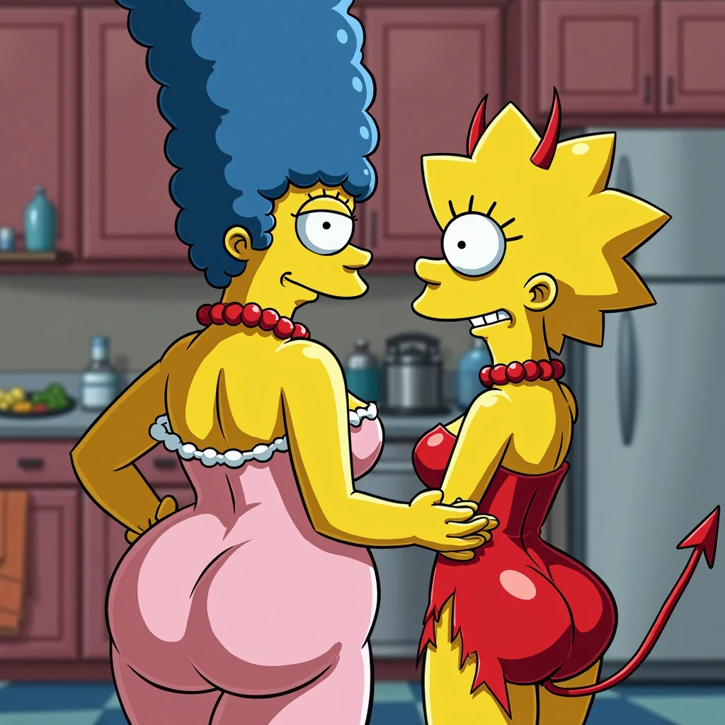 Marge Simpson naked rolling around and sitting on dick, bouncing with her pussy on the dick,big thighs, big-ass, with your mouth open with your tongue out, cum coming out of the mouth while bouncing her pussy on the dick