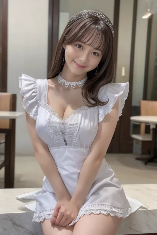 profile、Turned around、Butt,Flat Chest、(Slim body)、((Slim body))、Long Hair,Straight Bangs,Embarrassing,masterpiece,diamond、Earrings,background of fantasy,(((Brown Hair)))、 hair ornaments,Headband,Brown Hair, dress, ((赤のdress, Frillsのdress)), Ruffled gloves, Frills, gloves, ハートbrooch, Idol, Idol clothes, jewelry, Pink gloves, ribbon, looking at viewer,Indoor break,break (Tabletop:1.2), Highest quality, nude,nude,(topless),(Nipples are visible),(From above),Flat Chest,(Slim body),((Slim body)),Embarrassing,masterpiece,diamond、Earrings,background of fantasy,(((Brown Hair)))、hair ornaments, ヘアribbon, One side up, brooch, dress, ((ピンクと赤のdress, Frillsのdress)), Ruffled gloves, Frills, gloves, ハートbrooch, Idol, Idol clothes, jewelry, Pink gloves, 赤いribbon, ribbon, タートルネックdress,break looking at viewer,Indoor break,break (Tabletop:1.2), Highest quality, High resolution, unity 8k wallpaper, (shape:0.8), (Beautiful details:1.6), Highly detailed face, Perfect lighting, Extremely detailed CG, (Perfect hands, Perfect Anatomy),Laughing with your mouth open、Concert Venues、live house、stage、Cowboy Shot