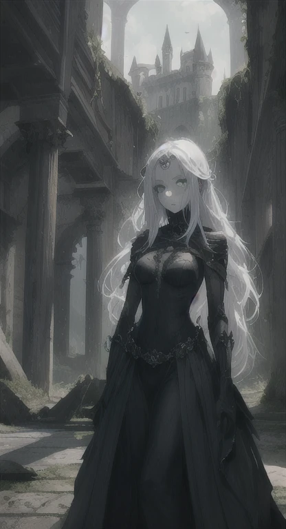 Celtic Warrior Woman, Stone Ruins, Tall and Slender, Flowing Dress with Celtic Knot Jewelry, Procreate, Watercolor Technique, Poster Design, 300 DPI, Soft Lighting, Ethereal Art, Mysterious, Serene Expression, Enchanting Atmosphere, bokeh, photo, 8k, dark, dynamic action, pale washed out style, dreamy nostalgic, soft focus, dark vignetting, light leaks, medium photography, gloomy artistic painterly ethereal, whimsical, coarse grain photo sultry look, seductive