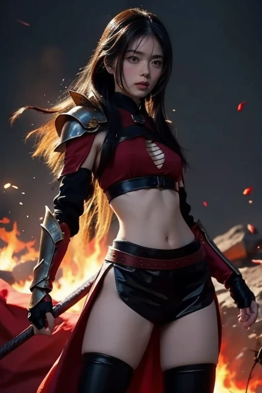 Dragonball Z: slim, tiny pitite 13 year old girl; fighter, super sayan, torn black clothes, NSFW