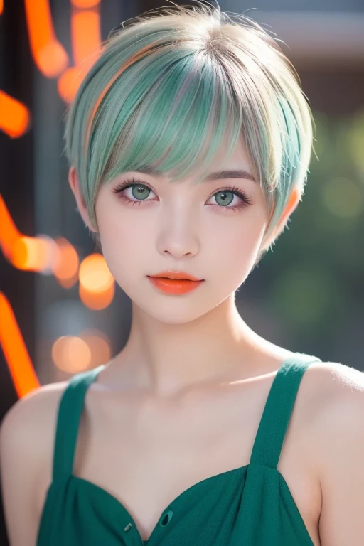 (representative work:1.4), (8K, realistic, RAW photo, Highest image quality:1.4), (24 year old mature woman), (smile:1.4), (side hot:1.1), beautiful face, (realisticな顔), glasses, (gray hair, short hair:1.3), beautiful hairstyle, realistic eyes, Detailed and beautiful eyes, (realisticな肌), beautiful skin, (close up:1.3), charm, 超High resolution, (green eyes:1.3)
